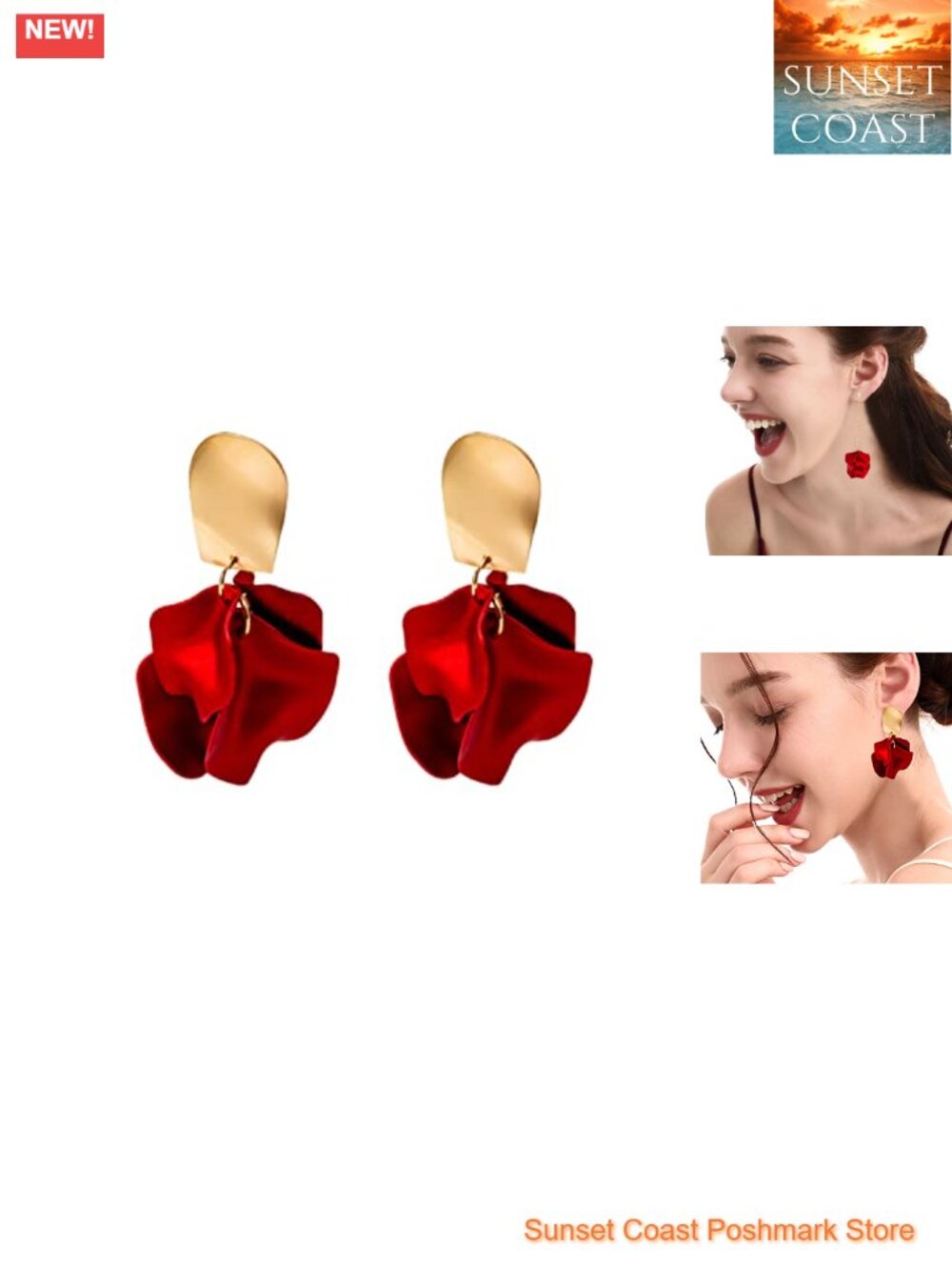 Tiered Acrylic Flower Dangle Earrings Lever Back Statement Floral Tassel Women